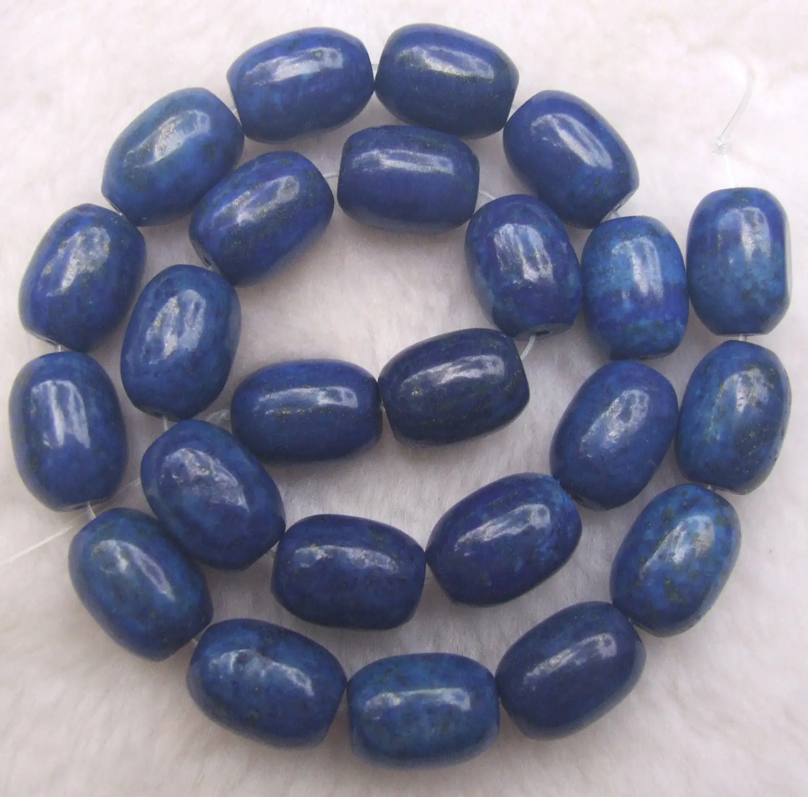 

10x14mm 12x16mm Blue Lapis Lazuli Barrel Loose Beads 15"