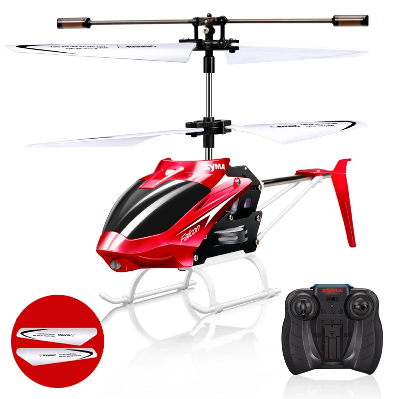 RED Syma официальный W25 вертолет 2 CH 2 канала мини Радиоуправляемый Дрон с гироскопом устойчивостью аварии RC игрушки для мальчика детский подарок красный желтый - Цвет: RED
