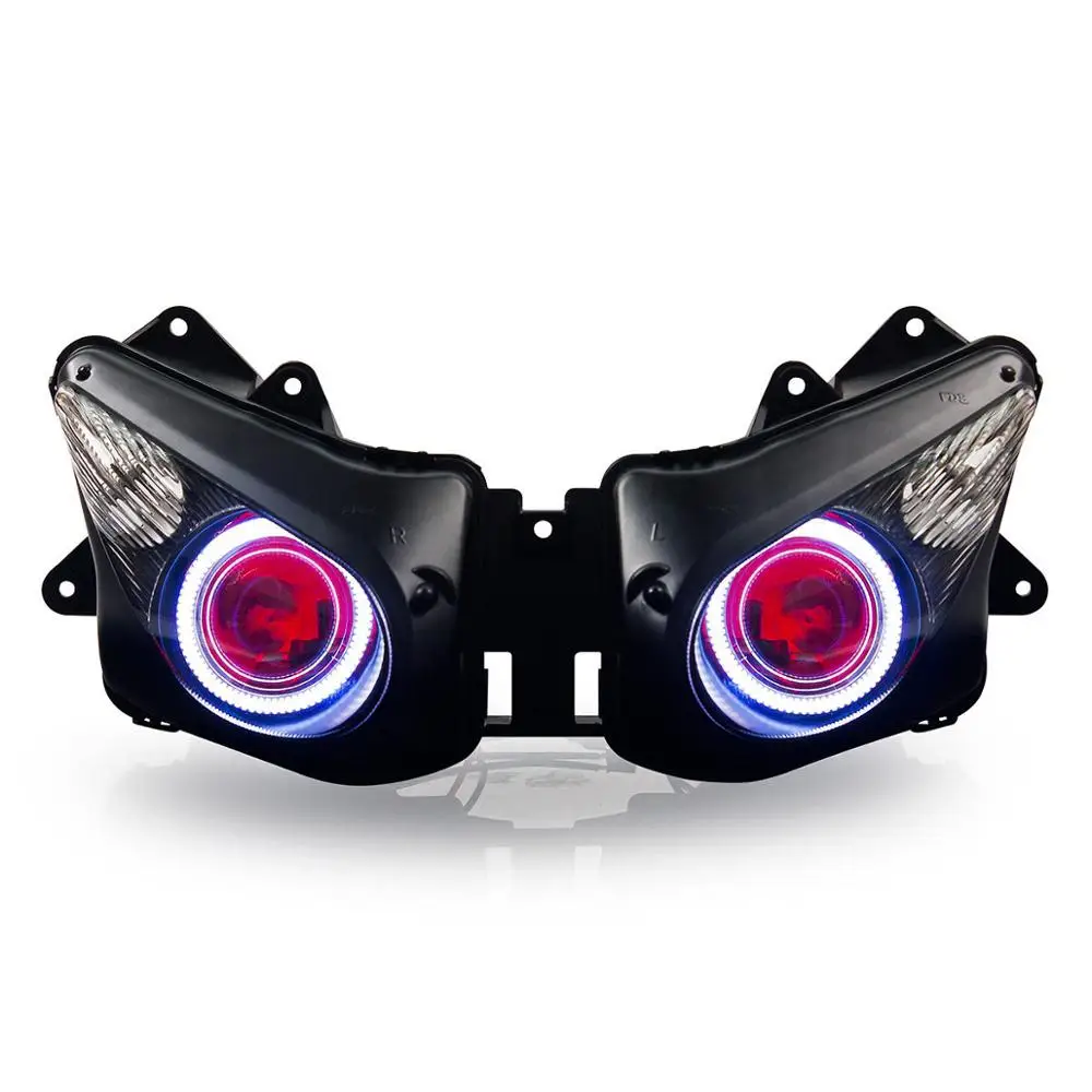 Kt мотоцикл Frontlight фар в сборе, пригодный для Kawasaki ZX-10R ZX10R 06- 07 HID проектор зеленый демон глаз 2006 2007 - Цвет: Red Demon Eye