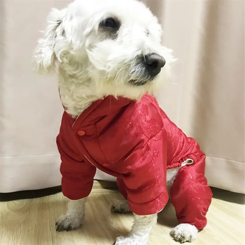 Высококачественная зимняя одежда для собак, теплый комбинезон для собак, комбинезоны с капюшоном, одежда для чихуахуа, Йоркского пуделя, костюм для маленькой собачки, пальто для щенка