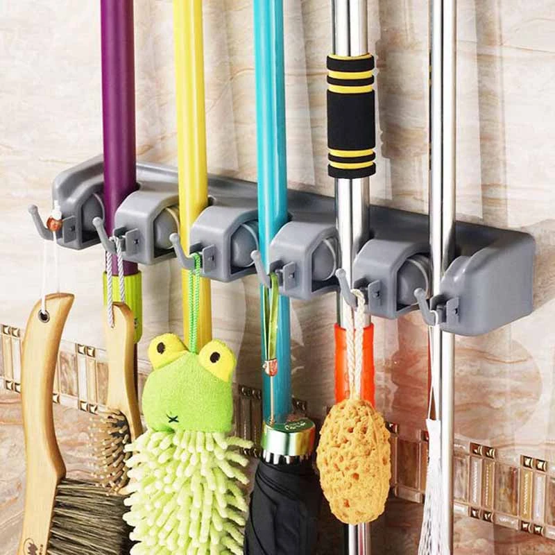Wall Mounted Mop Brush Broom Organizer Hanger Holder Storage Rack Kitchen Clean Wall Mounted Mop Brush Broom Organizer Hanger Holder Storage Rack Kitchen Clean