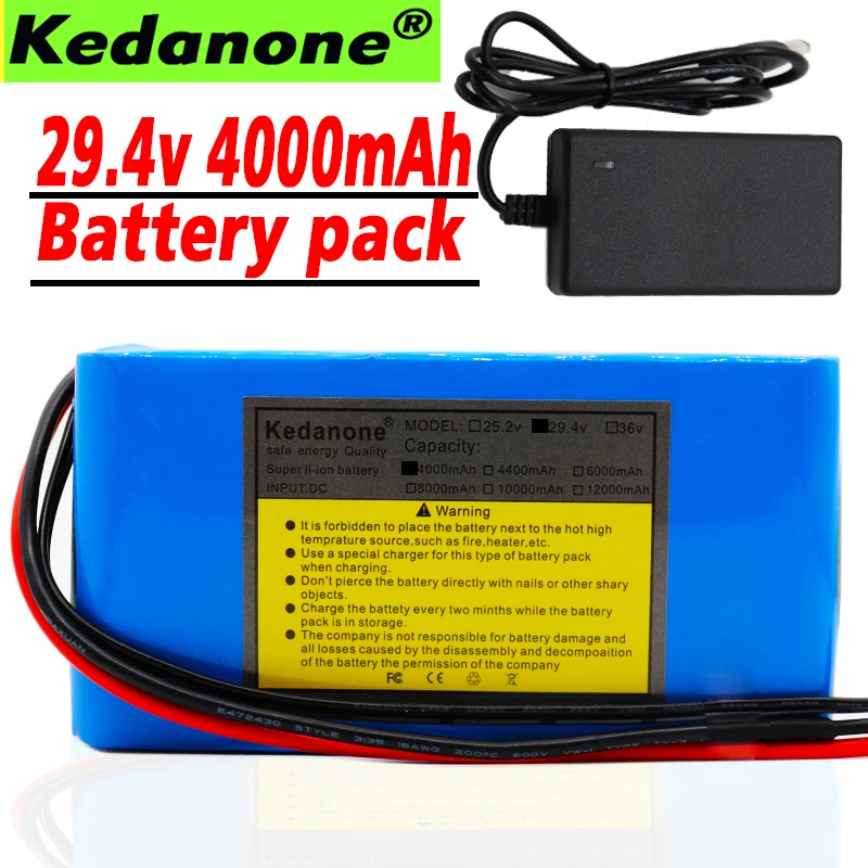 Оригинальный аккумулятор 7S2P 24 V 4Ah 18650 29 4 4000 mAh Портативное зарядное мини