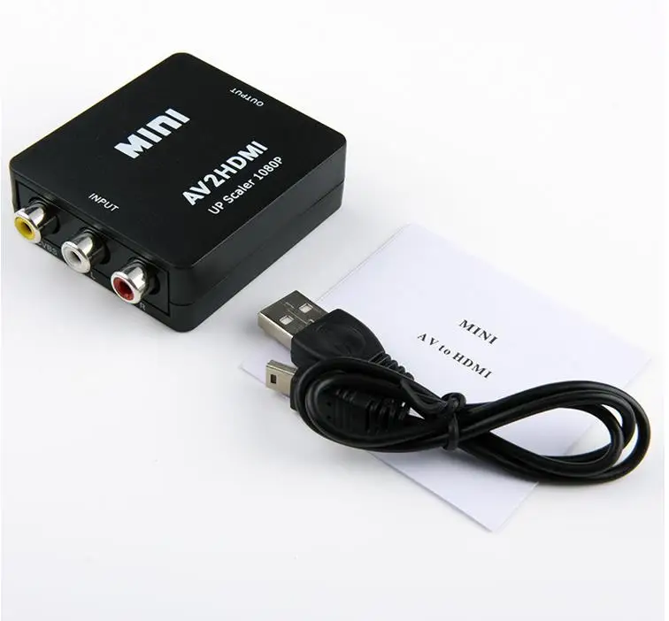  Full HD Maschio a Femmina RCA AV A HDMI Adattatore Mini Composite CVBS a HDMI AV2HDMI Audio Convert