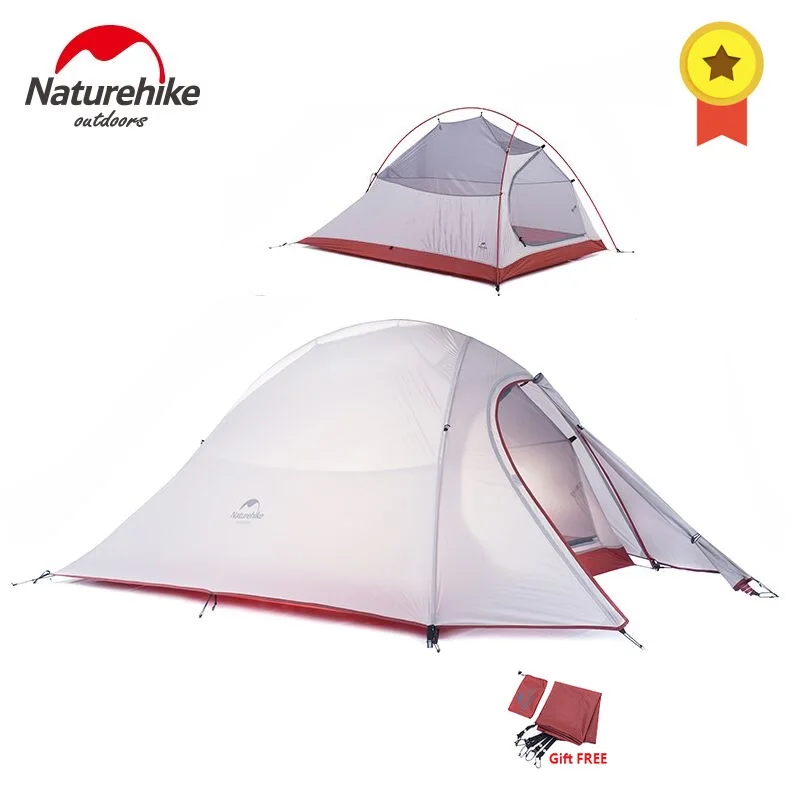 Naturehike Nuevo Cloud en serie tableta amortiguador Tech accesorio beige Rojo Negro compruebe Tartan tableta amortiguador persona ultraligero campamento equipo 20D Nylon actualización 2 hombre Camping en invierno tienda con Mat - 1