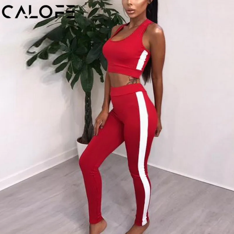 Женский спортивный костюм CALOFE для бега фитнеса тренировочный из 2 предметов