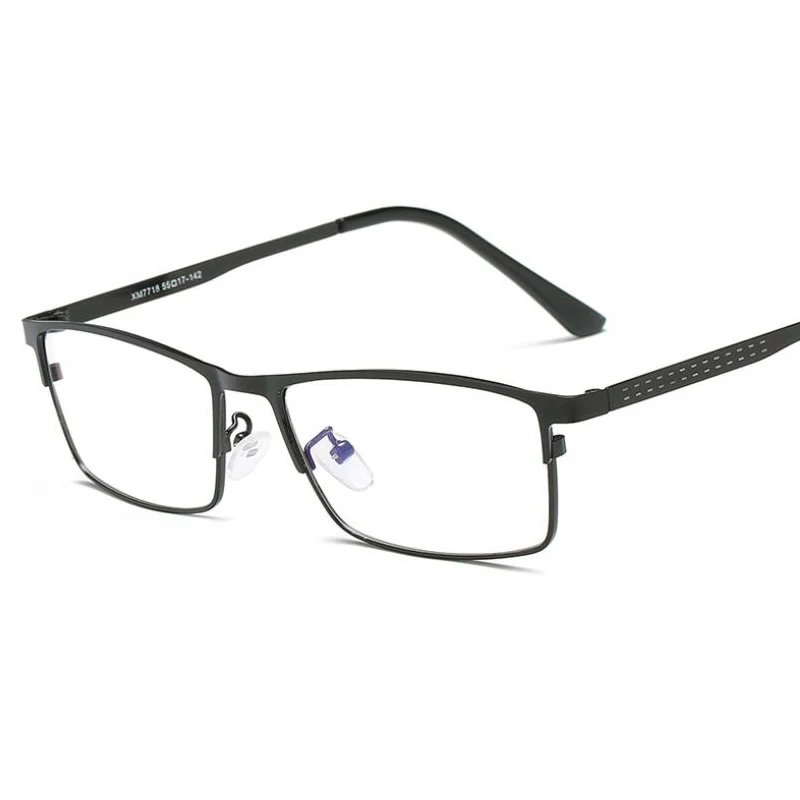 

MOYSSEN Business Men Metal Anti Radiation Coat Big Large Oversize Square Presbyopic Reading Glasse Frame Can Filled Myoia Lenses