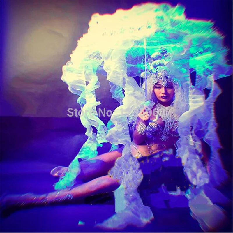 Ballroom-dance-costumes-catwalk-performance-wears-led-light-Jellyfish-luminous-glowing-umbrella-Discos-party-singer-dj