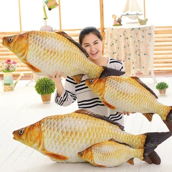 

DM crucian fish Pillow Stuffed Plush Animal 3D simulation Fish Toy 100cm little Stuffed Dolls Valentines for Baby 170440