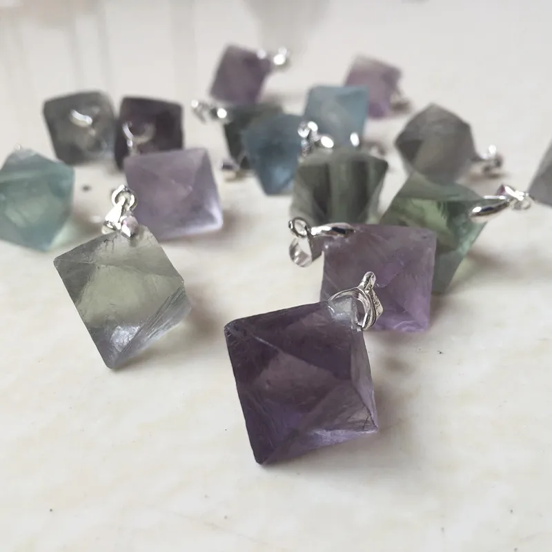 

Fashion Jewelry Rainbow fluorite fluorite jewelry pendant DIY stone mineral crystal Healing Gem Necklace