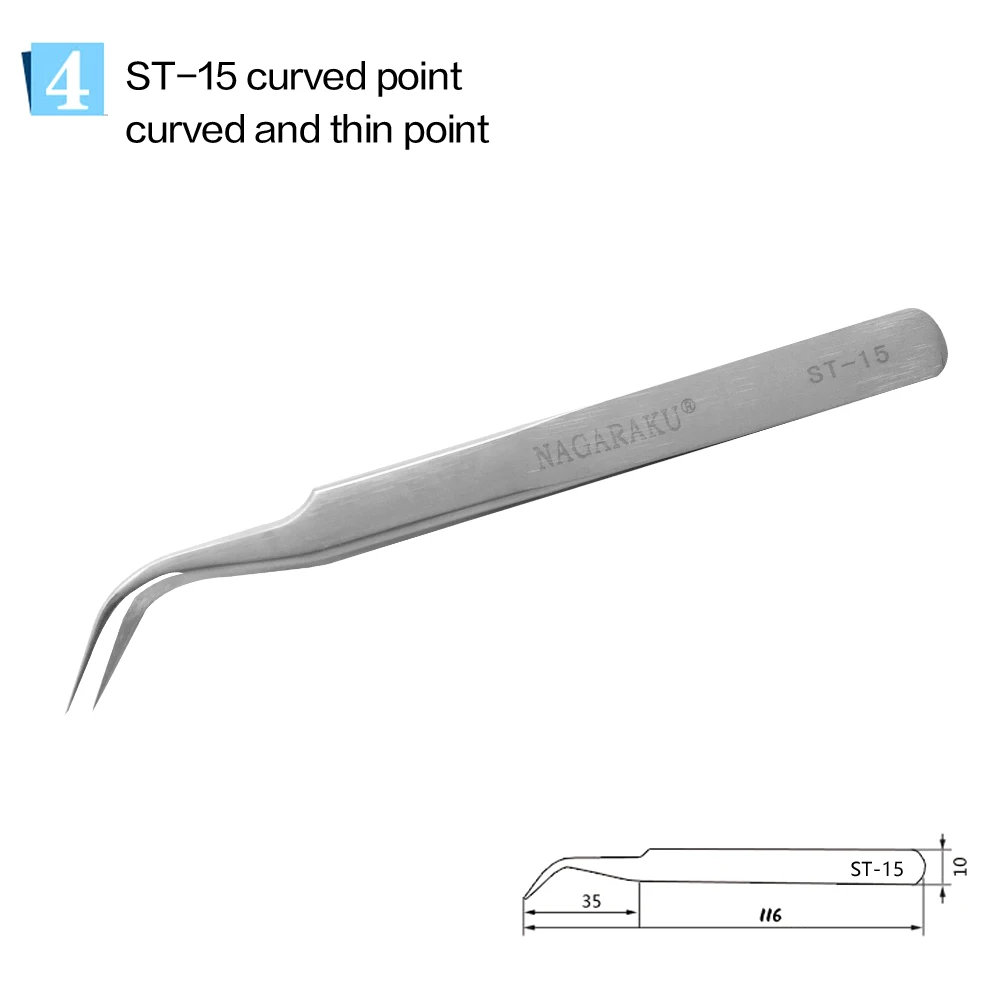 NAGARAKU Eyelash Extension Tweezers Professional Accurate Volume Classical Stainless Steel Makeup eyelash tweezers