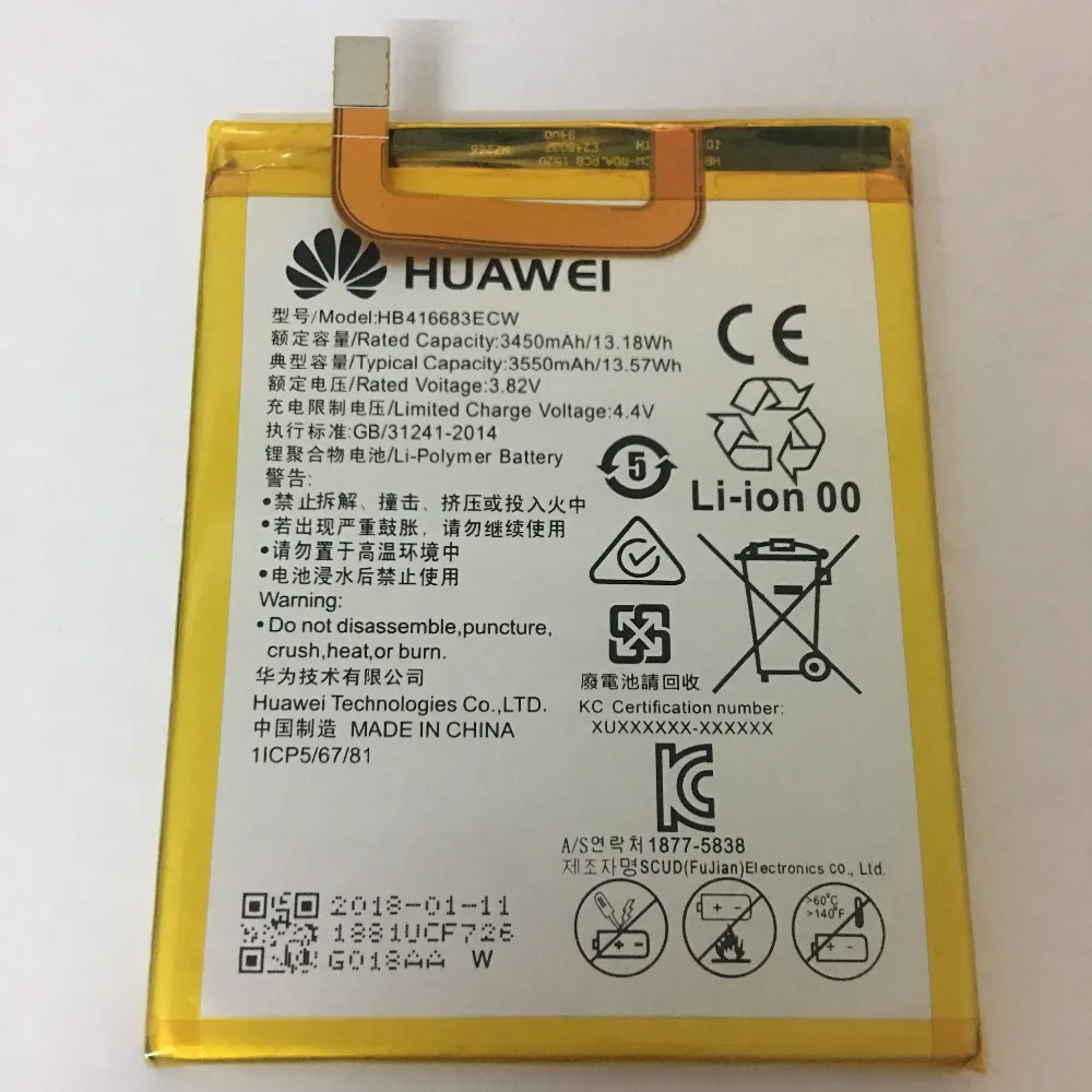 100% Оригинальный резервный Новый HB416683ECW аккумулятор 3550 mAh Для Huawei Google Ascend Nexus 6P H1511