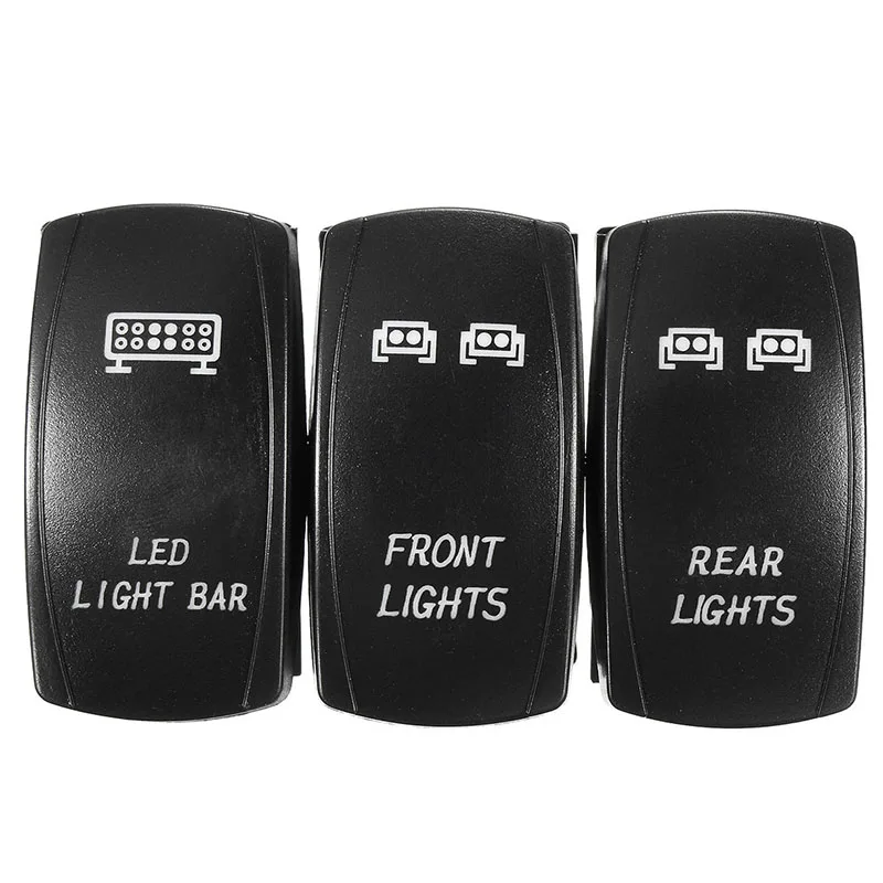 

Mayitr 3PCS LED Blue Light Bar Rocker Switch Car Trucks Boat Front & Rear Switch For UTV Polaris RZR 900 1000 Ranger