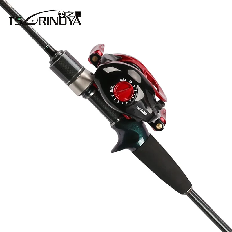 Tsurinoya السرد XF-50 baitcasting صب الصيد بكرة 1.89 متر ul baitcasting رود + 100 متر خط pe + ملعقة الطعم مربع pesca صيد السمك