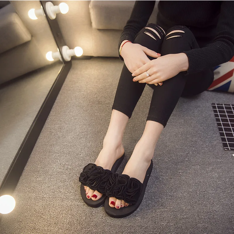 BeckyWalk/модные женские шлепанцы Летняя пляжная обувь Женские босоножки на толстой