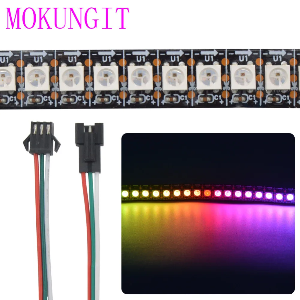 Быстрая доставка 20X1M DC5V SK6812 WS2812B 144 светодиодов/m черный и белый SMD 5050 RGB Мечта