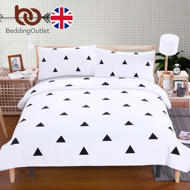 BeddingOutlet Black Triangle Bedding Set Simple Style Bed Cover ... BeddingOutlet Black Triangle Bedding Set Simple Style Bed Cover ...