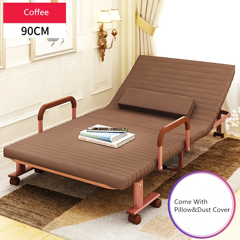 90cm Wide Metal Folding Bed with Mattress Bedroom Furniture Rollaway Guest Bed for Adults and Kids RollAway Guest Day/Night Bed