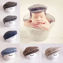 Для новорожденных детские шляпы полосатая Кепка джентльмена детский наряд для фотосессии, для детей 0-1 M аксессуары для фотографирования новорожденных