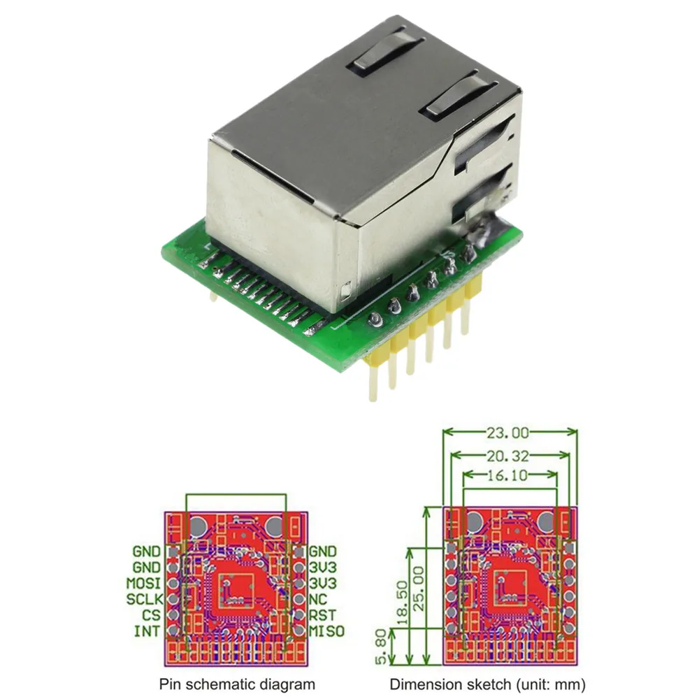 Умная электроника USR-ES1 W5500 чип SPI в LAN/Ethernet конвертер TCP/IP мод