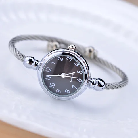 Silver Women Bracelet Watches Elegant Small Bangle Female Clock Ulzzang Fashion Brand Roman Dial Retro Ladies Wristwatch