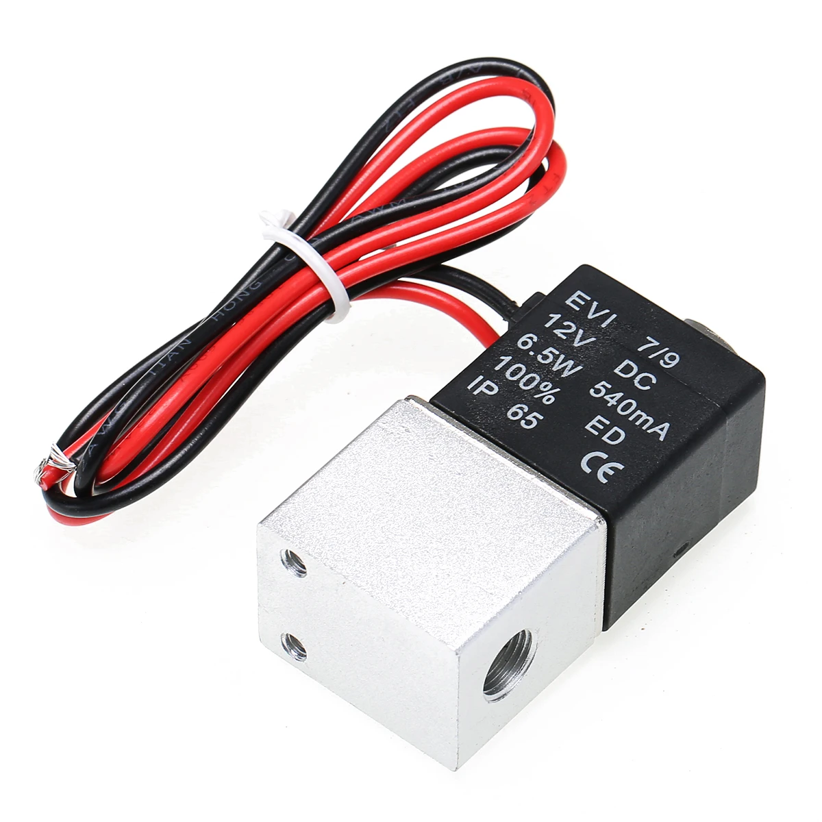 1pc 1/4'' NPT 2 Ways Normally Closed Valve 12V Pneumatic Aluminum Electric Solenoid Air Valve