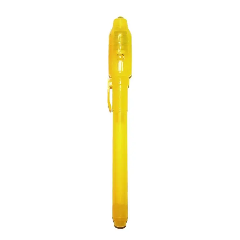 2 в 1 светящийся светильник, невидимая чернильная ручка, УФ-светильник для проверки денег, игрушка для детей, для рисования, секретные волшебные ручки, светящиеся в темноте игрушки для детей - Цвет: Цвет: желтый