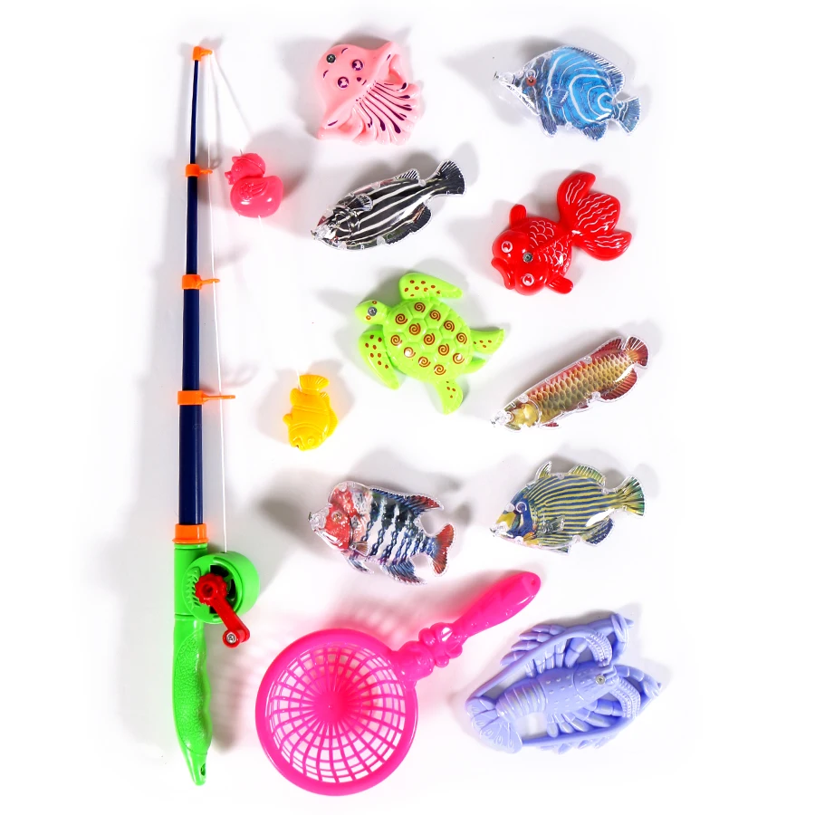Children's 11pcs/Set Magnetic Fishing Parent-child interactive Toys Game Baby Bathroom Bathing Toys Water Play Outdoor Toy Set