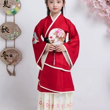 Детский Традиционный китайский костюм Hanfu платье для девочки китайский hanfu костюм принцессы для девочки, платье для сцены Танцы одежда