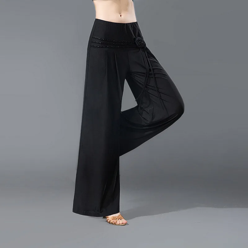 Ballroom Latin Dance Pants Adult Long Loose Trousers Lady's Samba Rumba