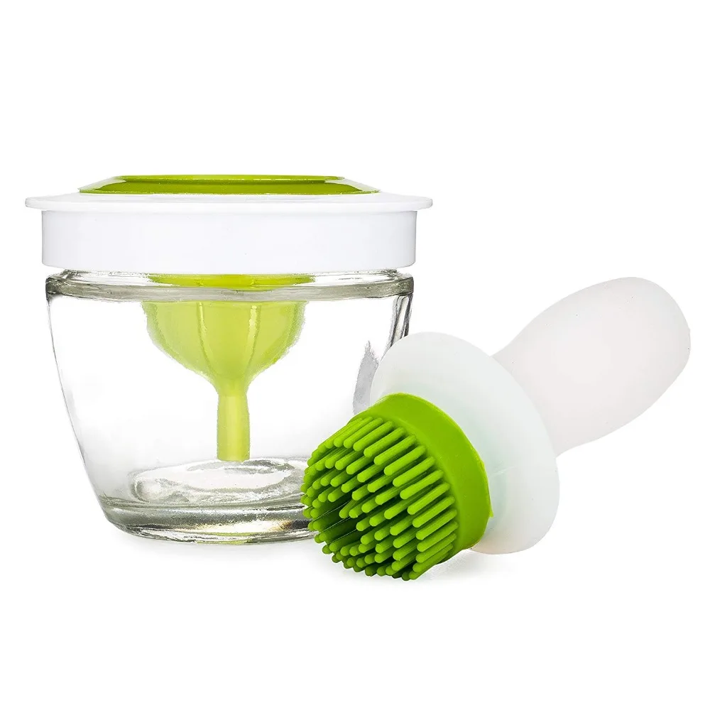 

1PC Silicone Brush Baking Tools Glass Oil Pot Brush Heat Resisting BBQ Kitchen Tool Grill Oil Bottle Brushes Roast Meat