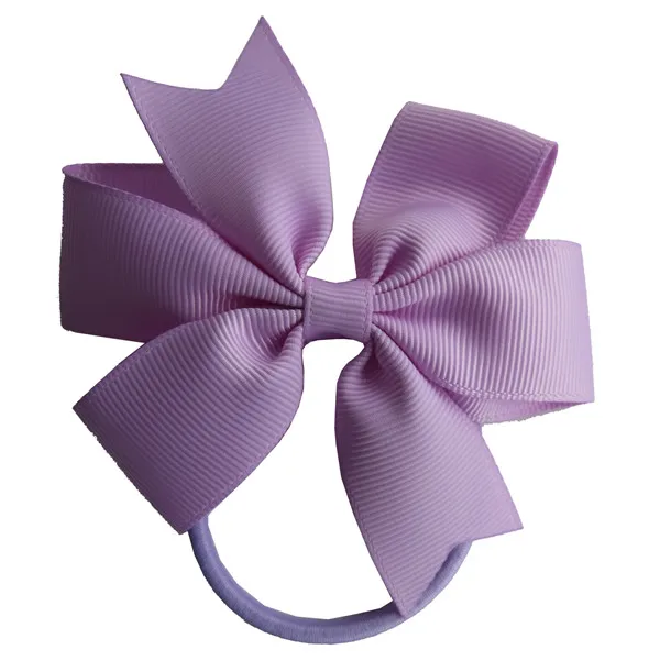 2 шт. заколка для волос с резинками 3,5 ''Hairbow упругих волос аксессуары дети хвост держатель резинки для волос ласточкин хвост Луки - Цвет: 430 Lt.Orchid