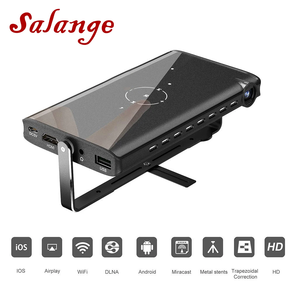 Salange P2 DLP Projector For iPhone Android WiFi Pico projecteur Support DLNA HDMI 1080P 100 ANSI USB Proyector for Mac Windows