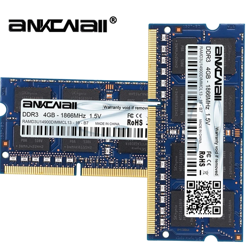 DDR3 ram 4 Гб(2 шт x 4 Гб) 1866 МГц PC3-14900 для Intel ноутбука Память DIMM 1,5 V 204Pin