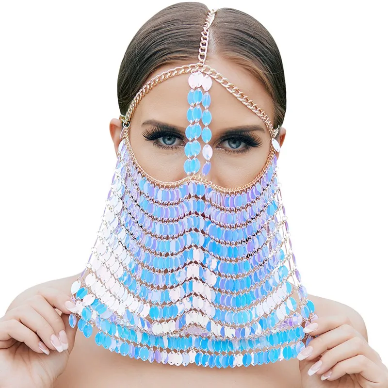 Novelty Women Masks Masquerades Ladies Face Chain Body Jewelry Costumes