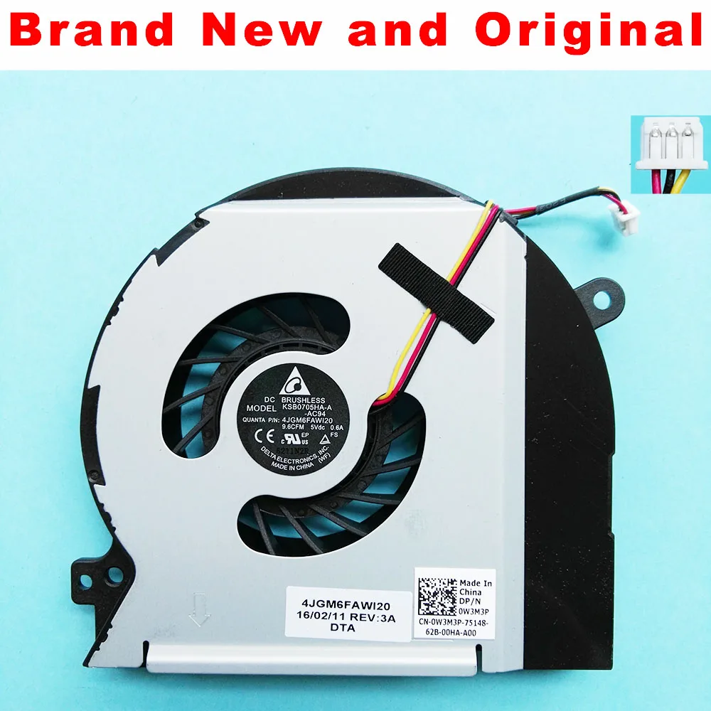 

New Original CPU fan for Dell XPS 15 L501X L502X cpu cooling fan cooler KSB0705HA-A AC94 0W3M3P W3M3P 4JGM6FAWI20 DFS601305FQ0T