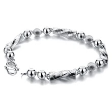Мужские ювелирные изделия из стерлингового серебра, модные, простые, 7 мм, 21 см, серебряные бусы, цепочка, браслет, твердые, 925 серебро, мужской/мальчик браслет