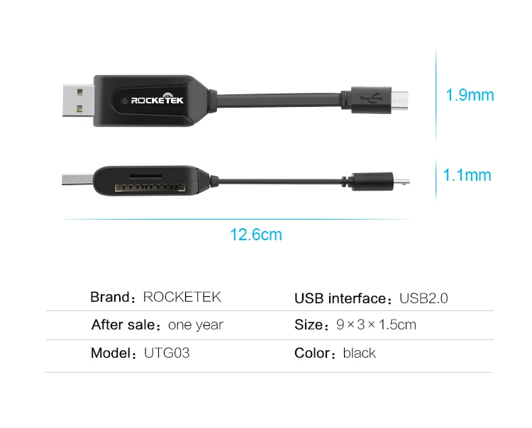 Rocketek usb 2,0 считыватель карт памяти OTG type c адаптер кардридер для micro SD/TF microsd ридеры ноутбук компьютер ПК