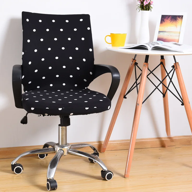 

Printed Elastic Fabric Modern Office Computer Chair Cover Side Arm Chair Cover Stretch Spandex Removable Polyester Chair Cover