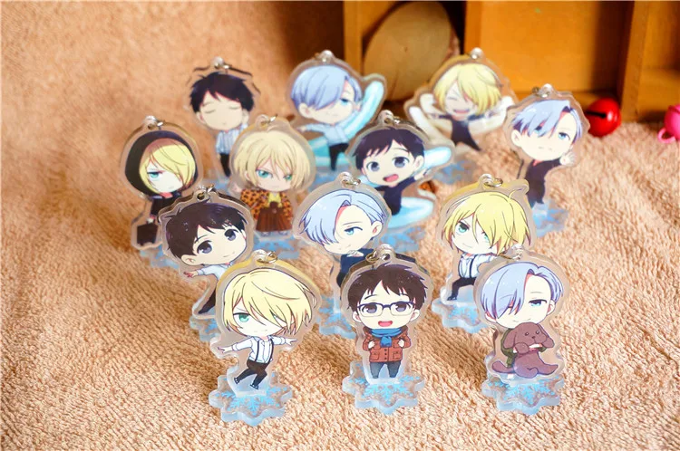 1 шт., 6 см, аниме, брелок, YURI ON ICE, плисецкий, Victor Nikiforov, кацуки, Yuri, брелоки, Portachiavi, Charn, брелок, стоящая пластина