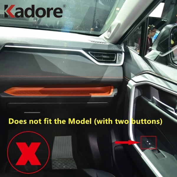 

For Toyota RAV4 RAV 4 2019 2020 Interior Accessories Carbon Fiber Window Lift Rise Switch Button Cover Trims Door Armrest Panel