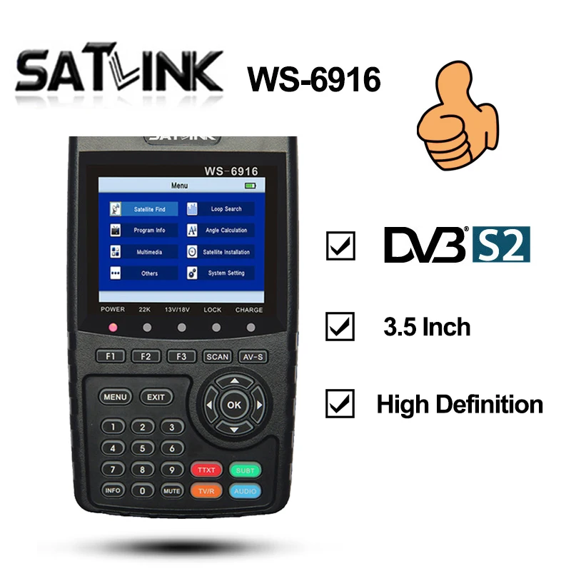 Satlink WS 6916 HD DVB S2 High Definition Satlink 6916 Satellite Finder ...