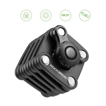 

Portable ABS Password Key Outdoor Foldable Bicycle Lock Black Security Protection Anti Theft Accessories Mini Cycling Chain