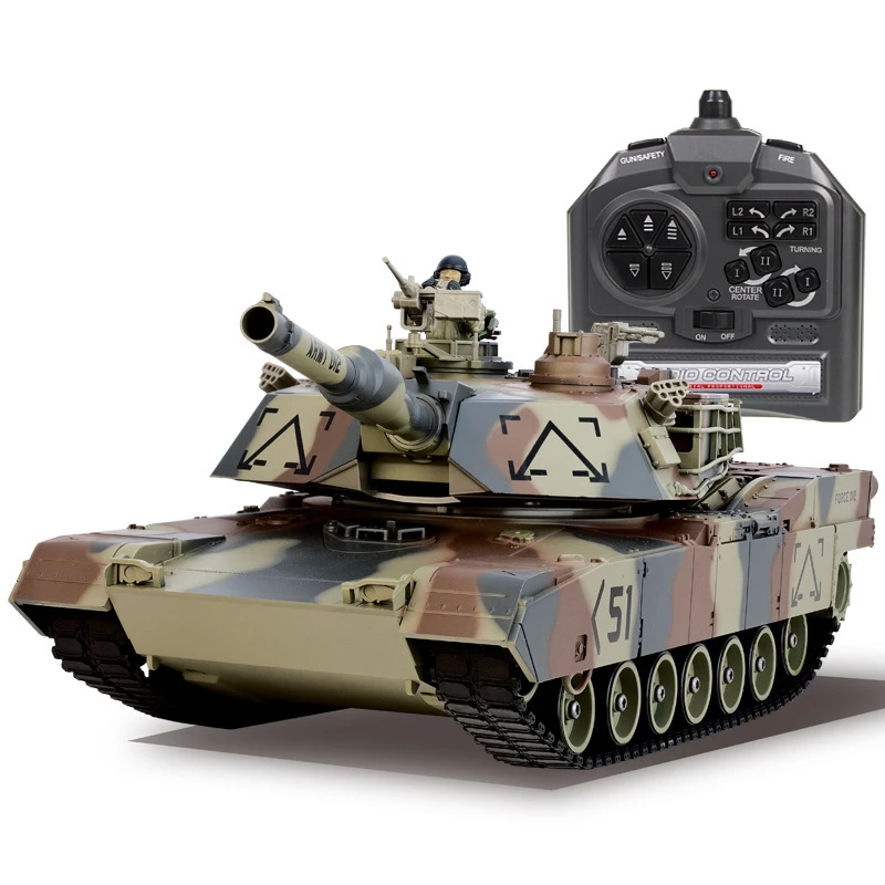 Перезаряжаемая игрушка-танк с беспроводным пультом дистанционного управления U.S.A M1A2, может снимать BB пули, вращающаяся Модель пульта дистанционного управления на 360, детская игрушка