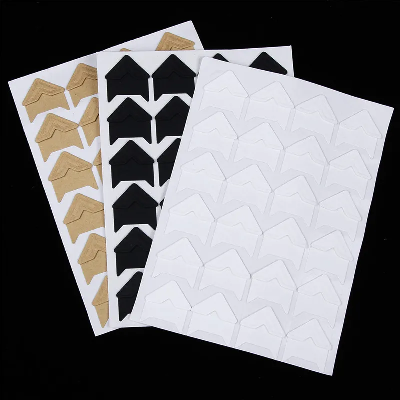 

24 Pcs/Set DIY Vintage Corner kraft Paper Stickers for Photo Albums Frame Decoration Scrapbooking Free shipping