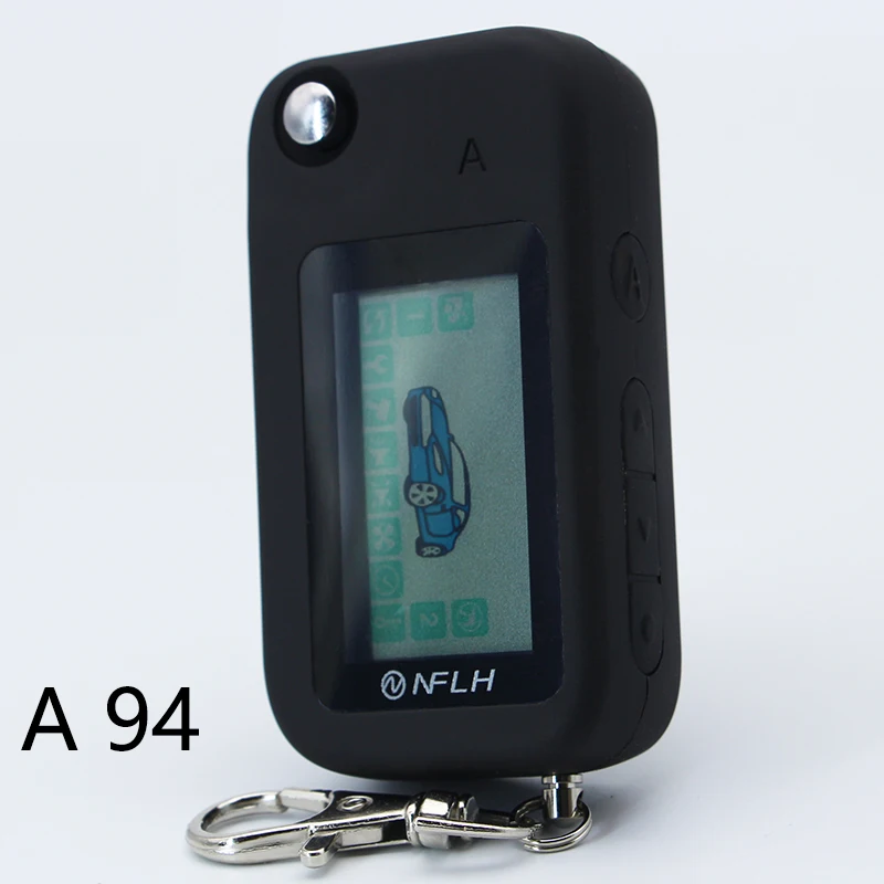 

A94 LCD Remote Control Key Fob Chain Keychain flip uncut blade Starline A94 Russian Vehicle Security Two Way Car Alarm System