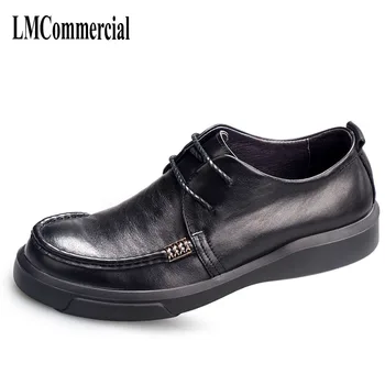 

spring and autumn leather business casual shoes British retro men shoes breathable fashion boots comfortable