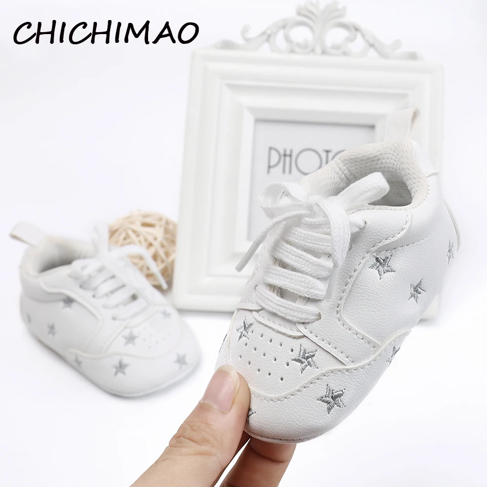 

Newborn Booties Baby Shoes Soft PU Leather Baby Shoes First Walkers Anti-slip Toddler Crib 6 Color Available 0-18 Months