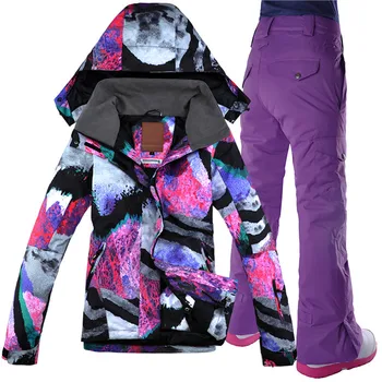 

Free Shipping Women's Ski Suit Snowboard Waterproof ski Jacket and Pant Windproof Breathabe Clothing for Women Winter Clothing