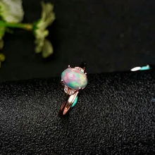 Shilovem 925 Серебряное кольцо с натуральным опалом Ювелирные украшения для женщин Модный свадебный подарок Новинка, yhj060801ago