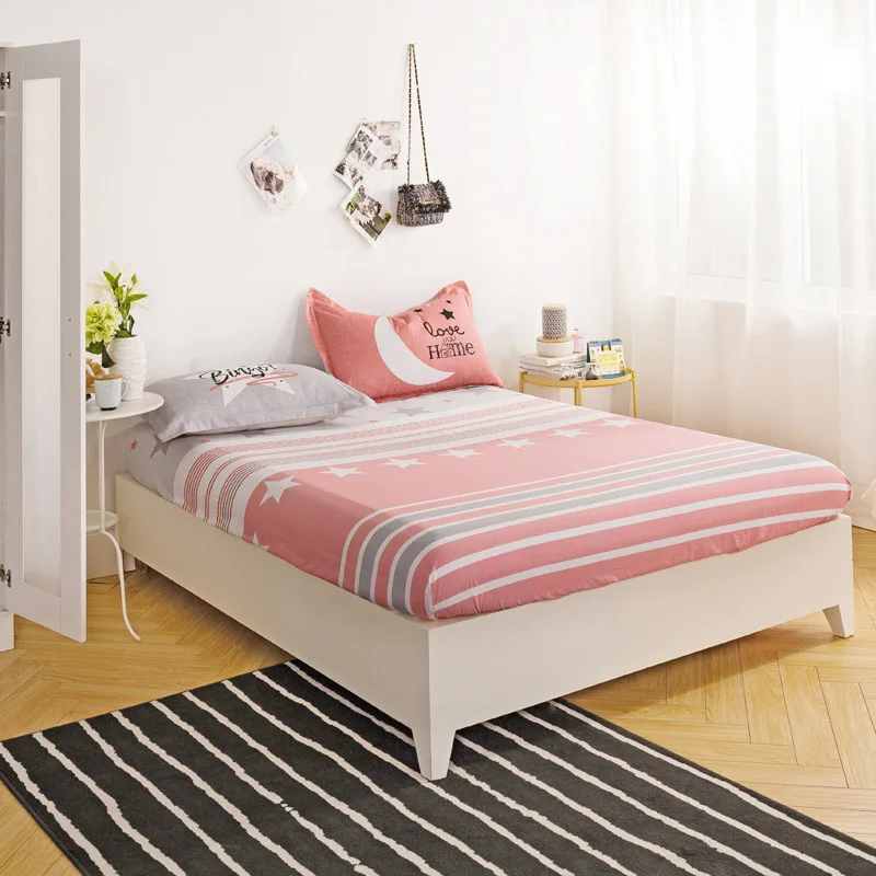 Comwarm الطباعة الأزهار الشمال نمط ورقة السرير غطاء الهندسية النباتات المعمرة حامي فراش السرير شرشف ل فندق المنزل